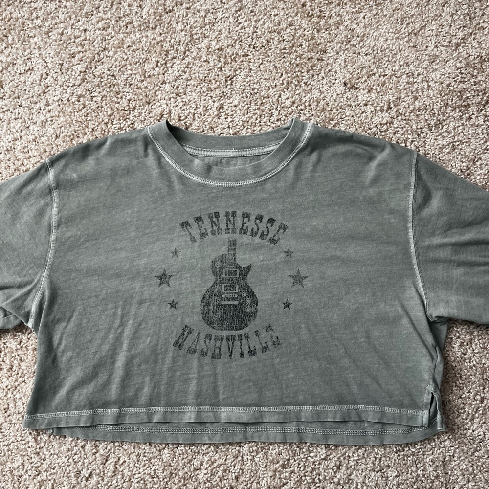 Aeropostale OG Tee Collection Crop Boyfriend Tee - Green